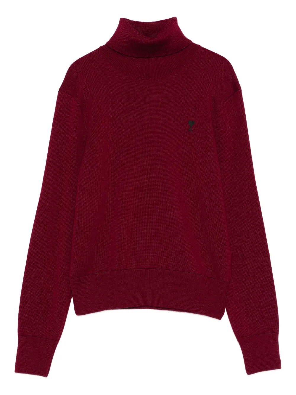 AMI Paris heart-logo turtleneck sweater | Red | Image 1