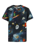 Molo space-print short-sleeve T-shirt - Blue