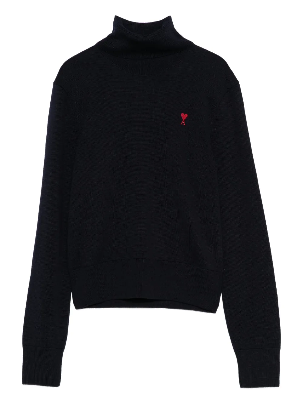 AMI Paris heart-logo turtleneck sweater | Black | Image 1