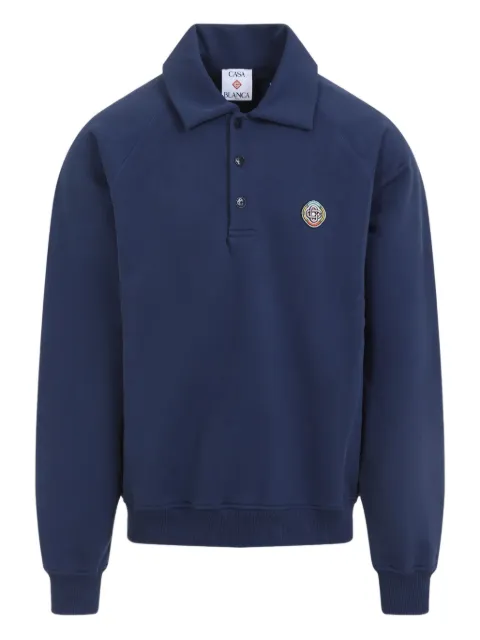 Casablanca polo-neck embroidered sweatshirt