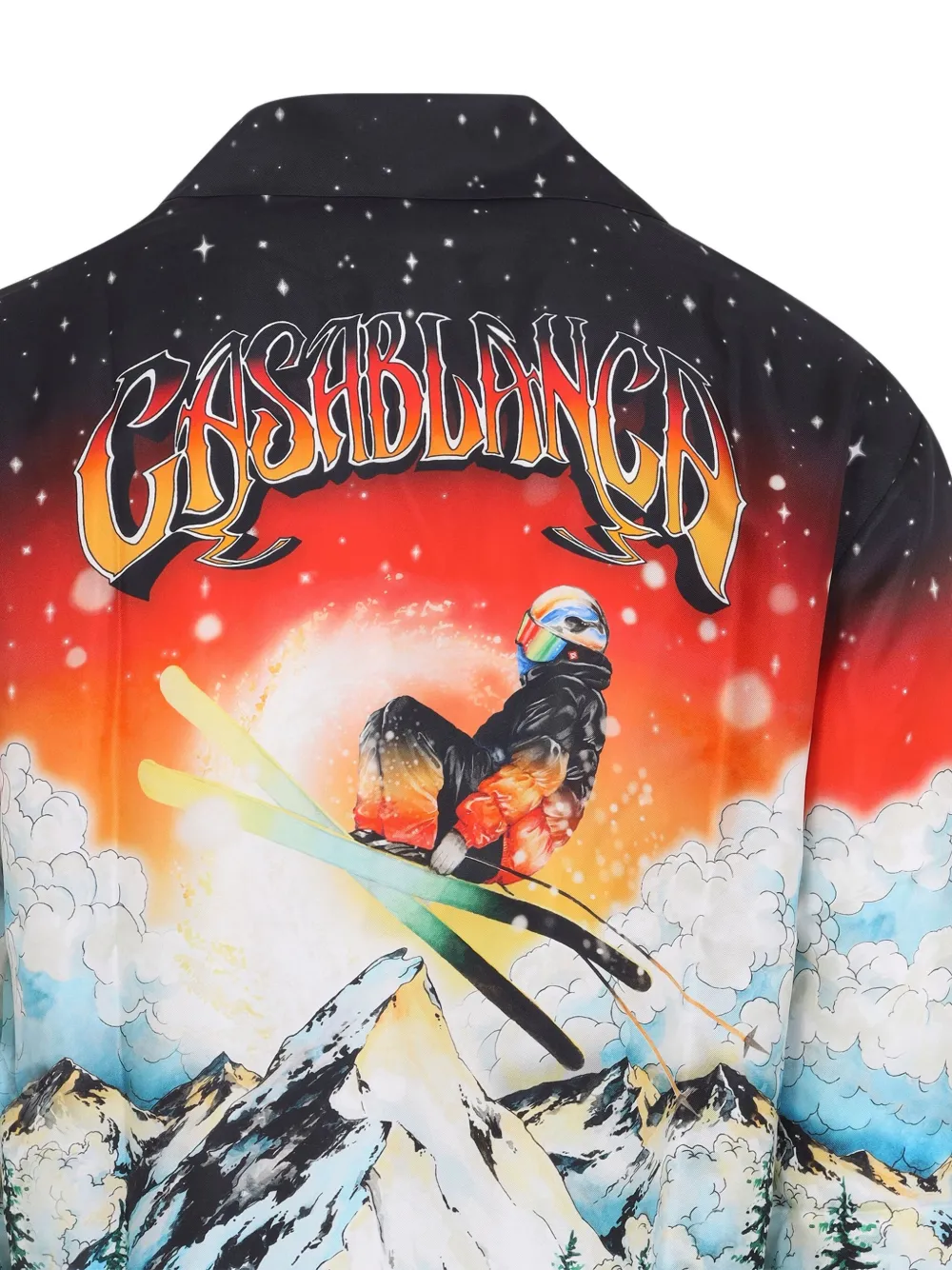 Casablanca Cuban Collar Long Sleeve Shirt In Multi