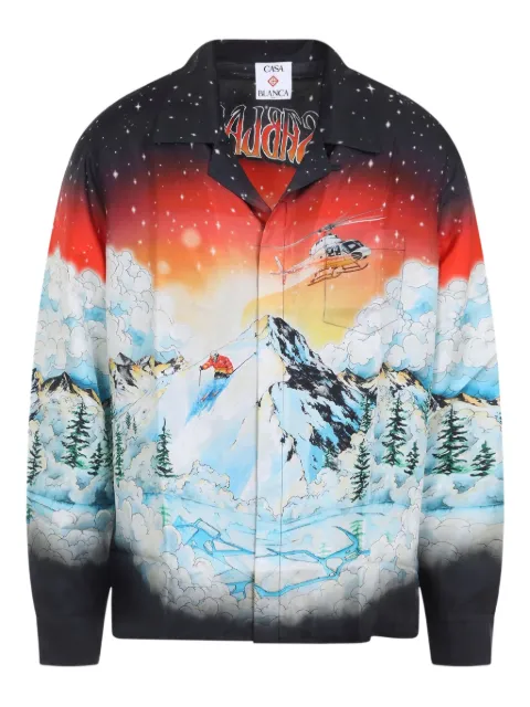Casablanca ski-scene silk shirt