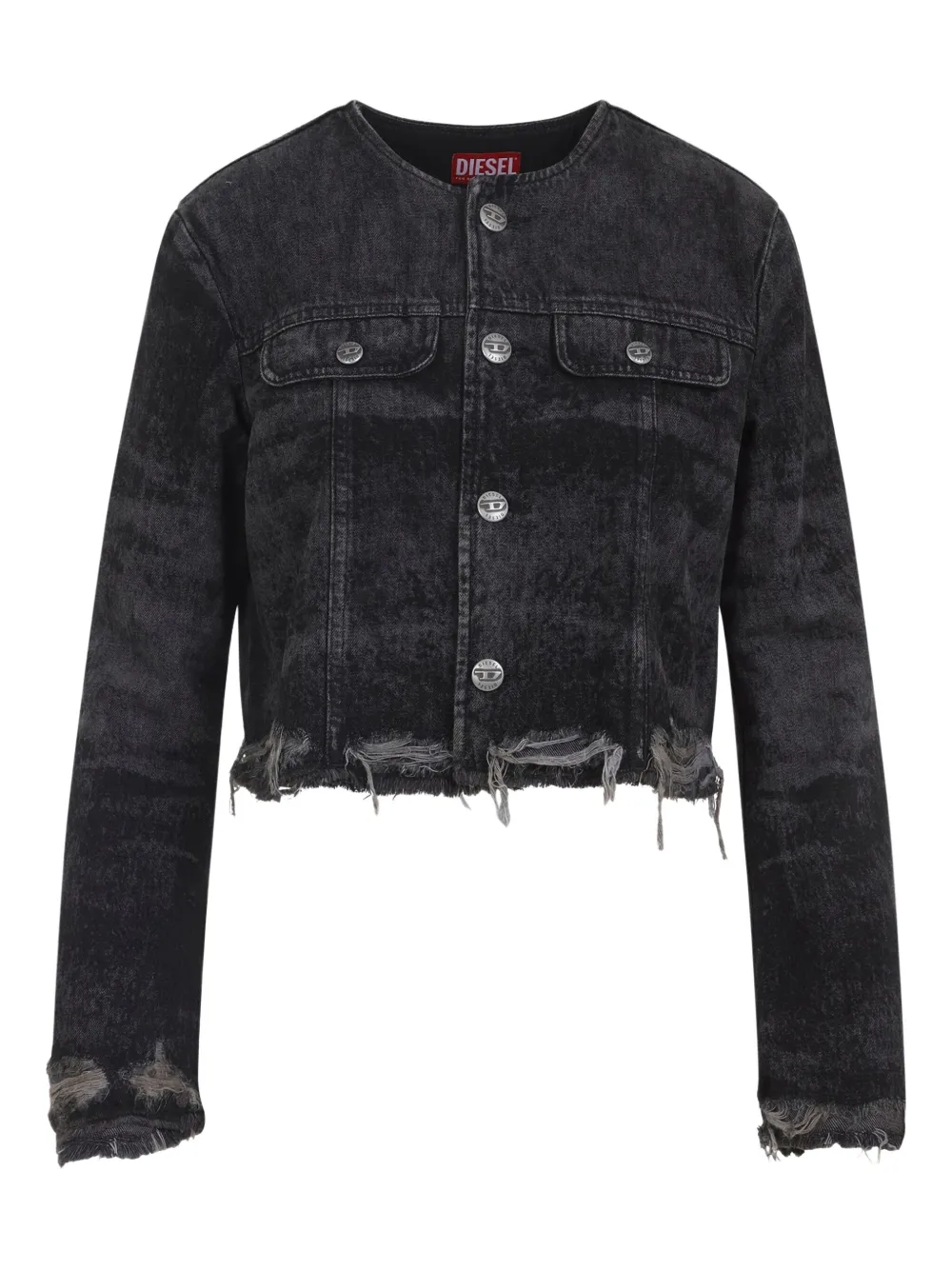 Diesel frayed denim jacket - グレー Diesel frayed denim jacket - グレー