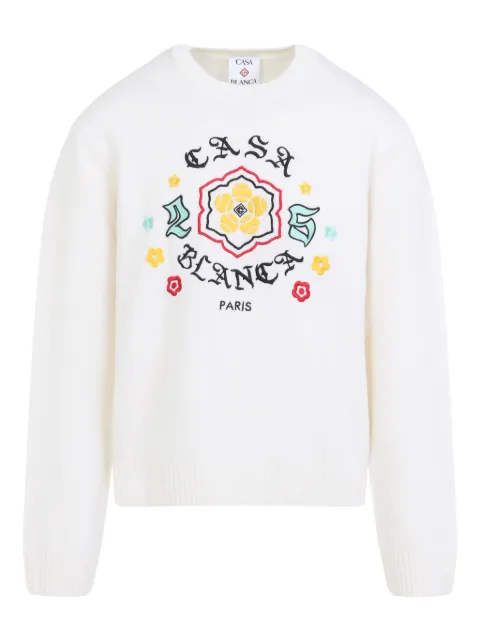 Casablanca floral-embroidered crew-neck sweater