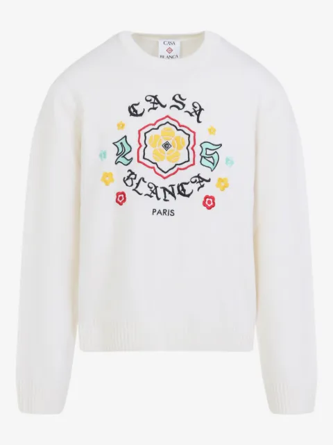Casablanca floral-embroidered crew-neck sweater