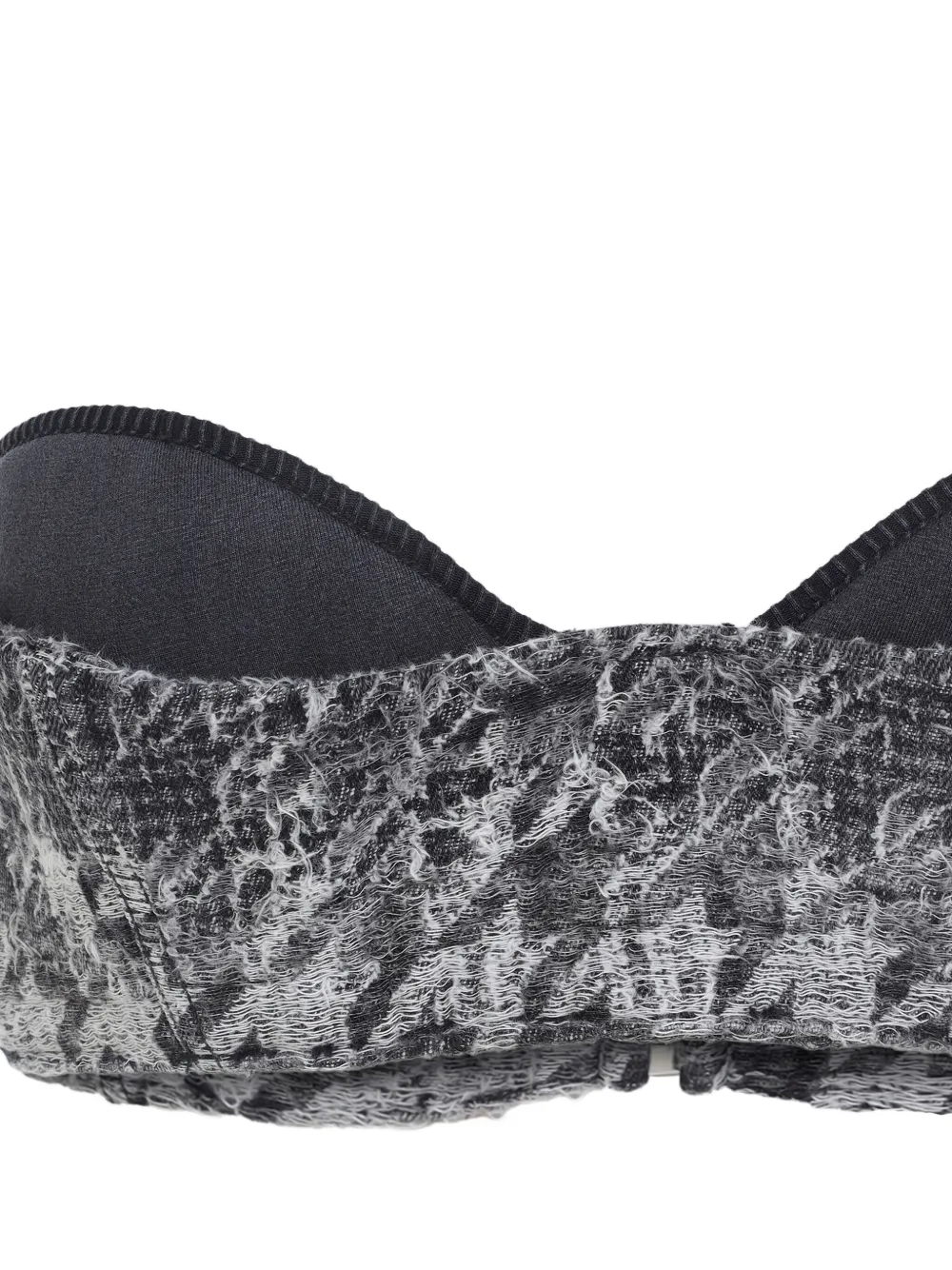 Diesel Abstract Textured Bodysuit With Structured Bust In Gray