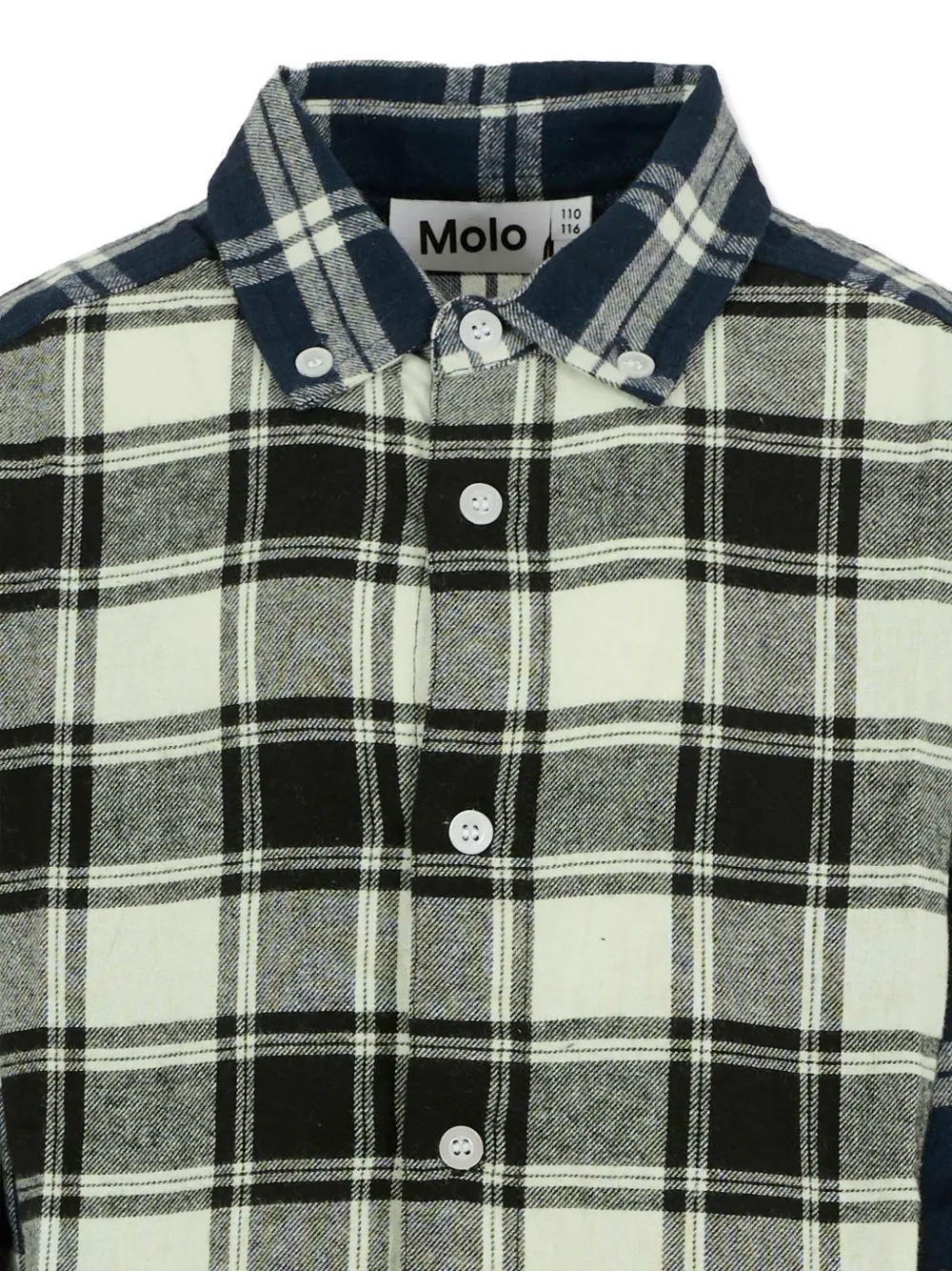 Molo Check-pattern Long-sleeve Shirt In Green