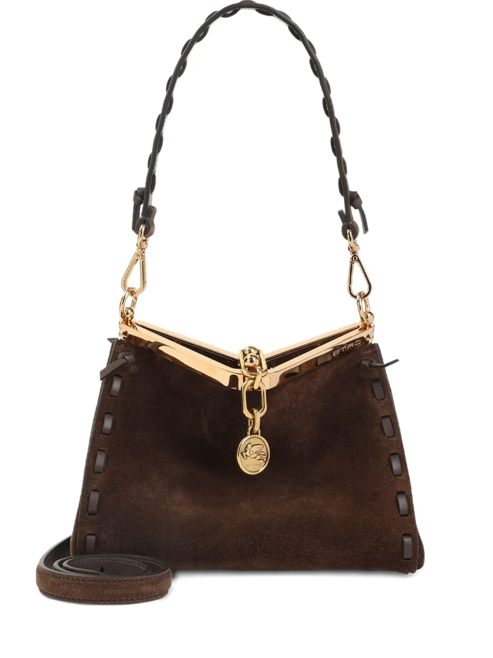 ETRO braided-handle suede shoulder bag | Brown | Image 1