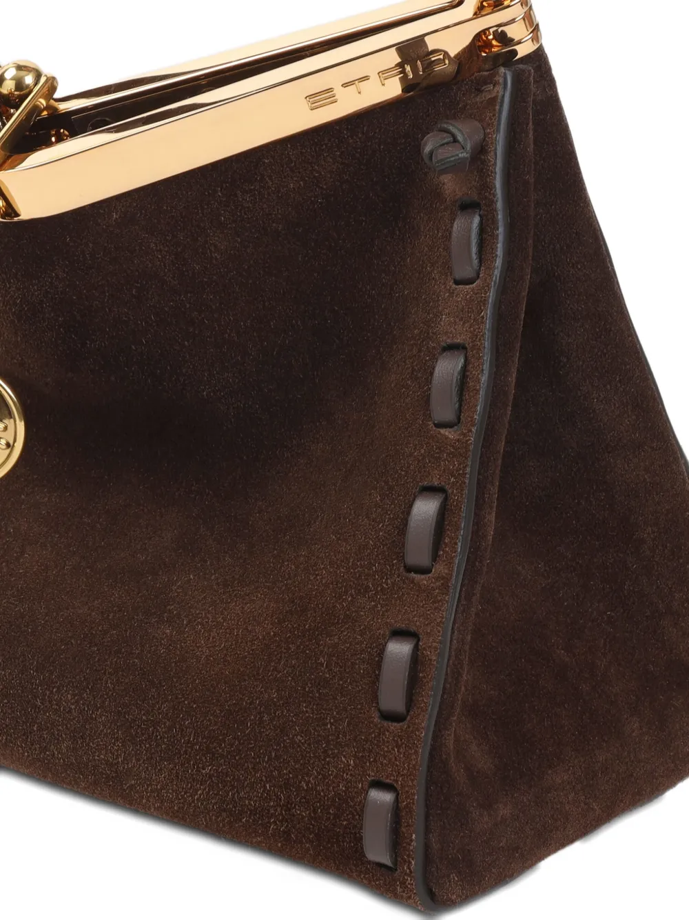 Etro Braided-handle Suede Shoulder Bag In Brown