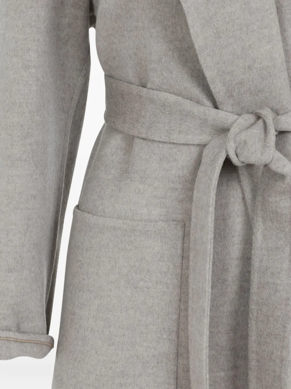 Fabiana Filippi Belted Notched-lapels Coat In Gray