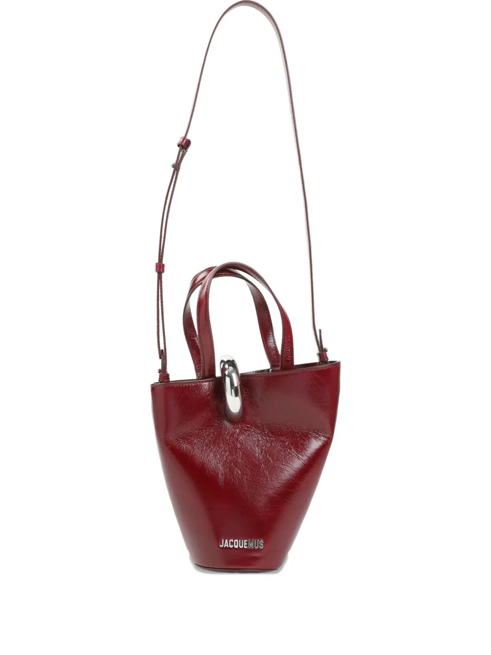 Jacquemus Ring-detail Leather Bucket Bag In Red