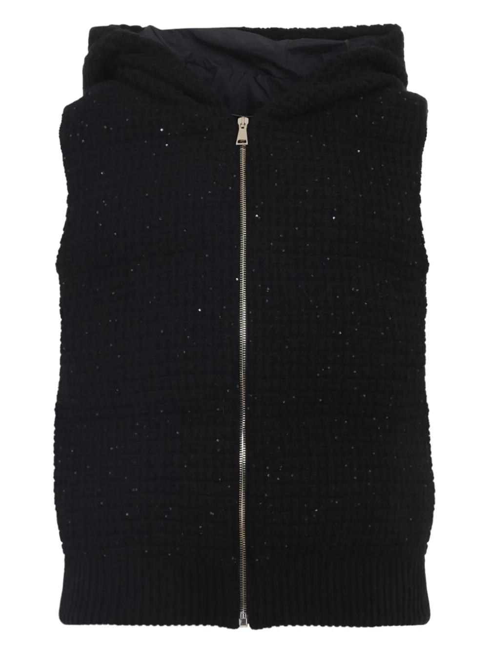 Fabiana Filippi embellished hooded vest | Black | Image 1