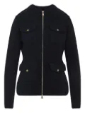 Moncler ribbed zip-front fitted jacket - Blue