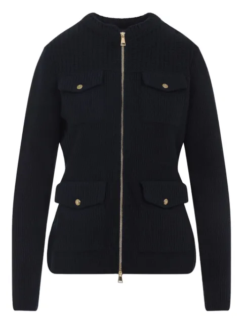 Moncler ribbed zip-front fitted jacket