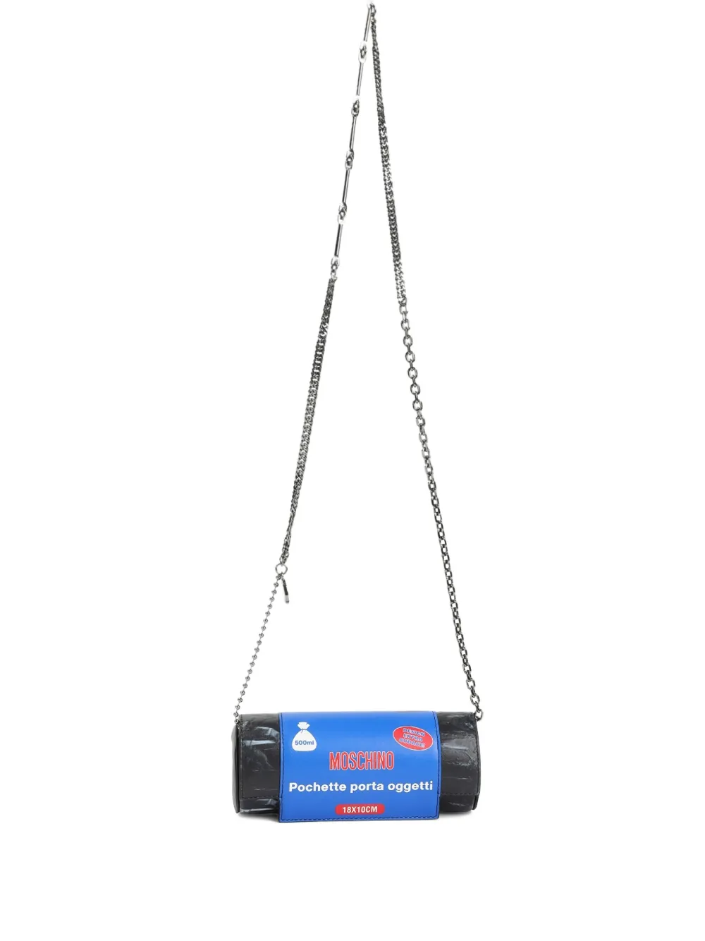 Moschino mini cylindrical clutch bag - ブラック Moschino mini cylindrical clutch bag - ブラック