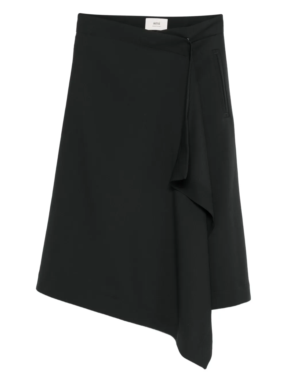 AMI Paris asymmetrical wrap skirt | Black | Image 1