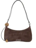 Jacquemus The Pearl Kiss crocodile-effect shoulder bag - Brown