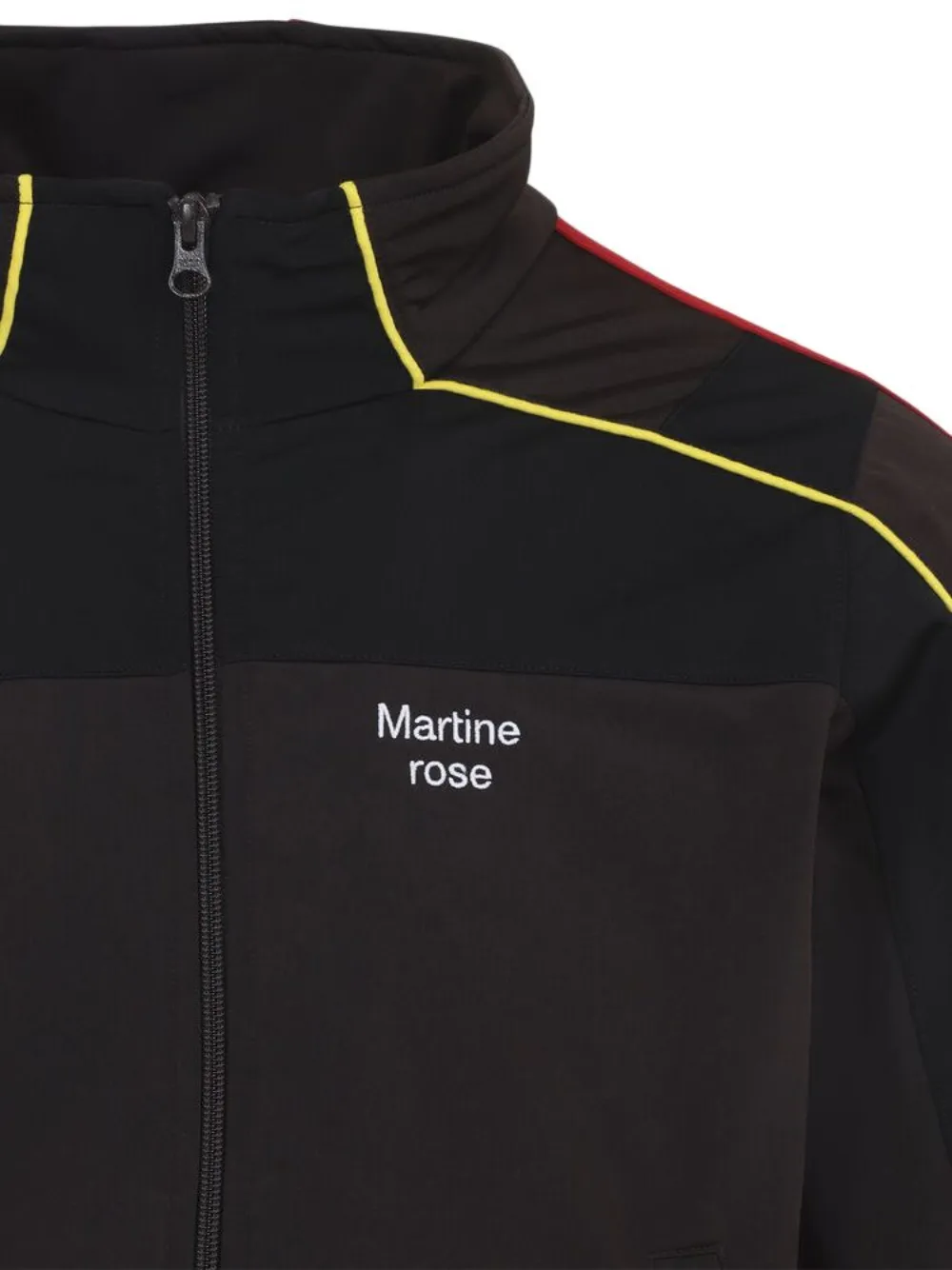 Martine Rose High Collar Track Jacket With Side Pockets In Brown