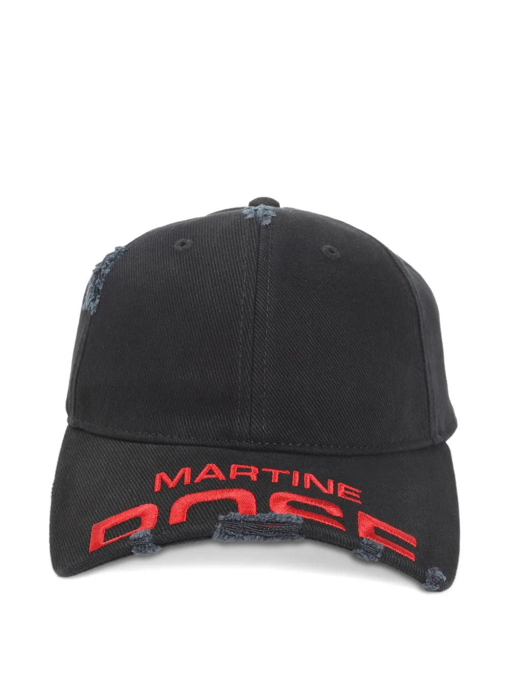 Martine Rose distressed logo baseball cap - Zwart