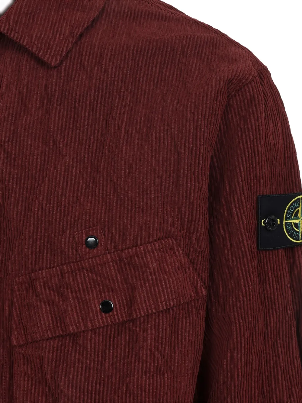 Stone Island corduroy patch-pocket shirt - Rood
