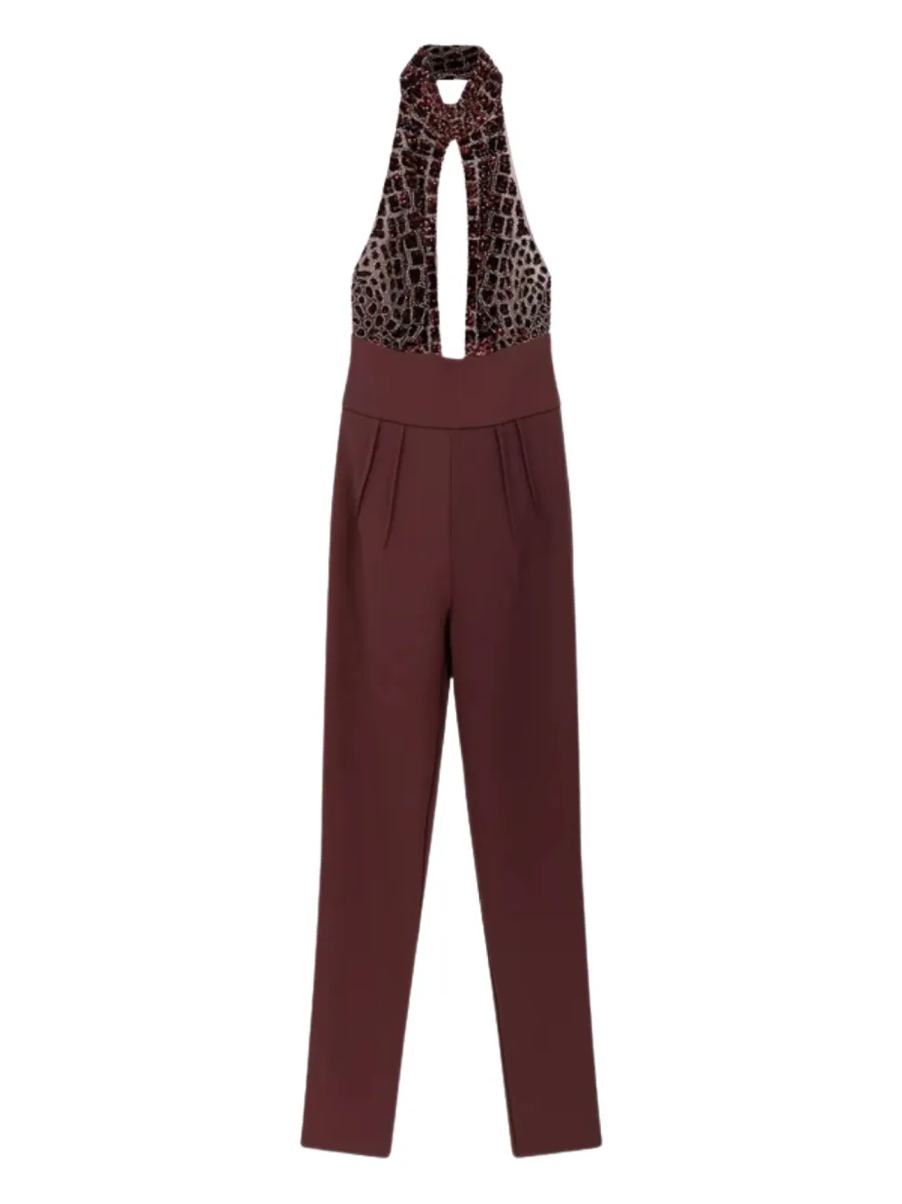 Elisabetta Franchi halter-neck sequin-embellished jumpsuit | Red | Image 1