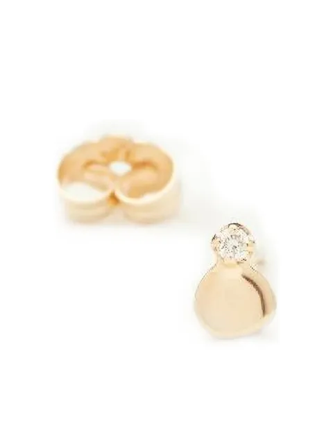 WWAKE 14kt yellow gold Disc diamond earring