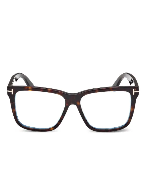 TOM FORD Eyewear lunettes de vue à monture carrées à effet écailles de tortue