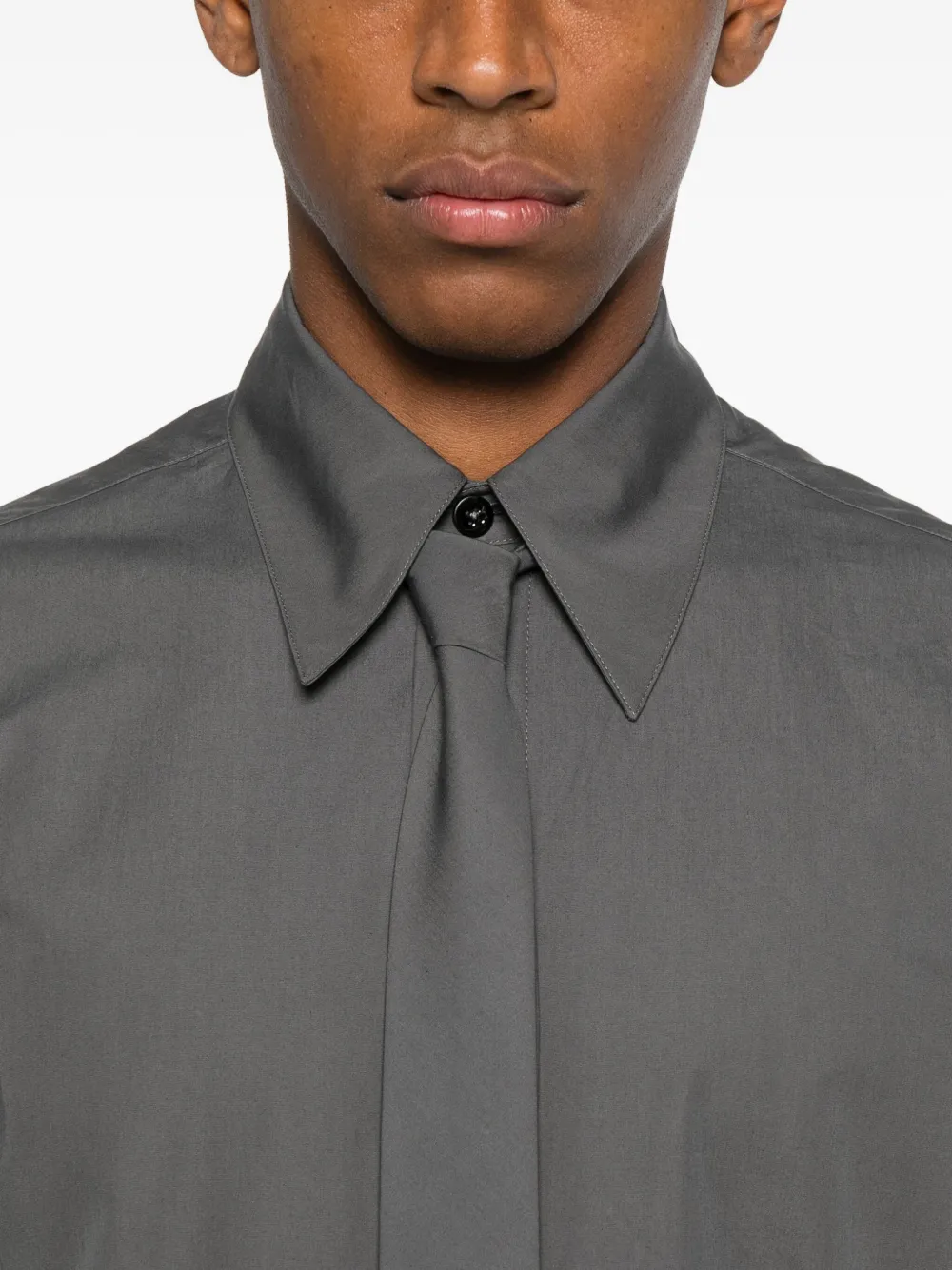 Jil Sander Overhemd met gestrikte hals en lange mouwen Grijs