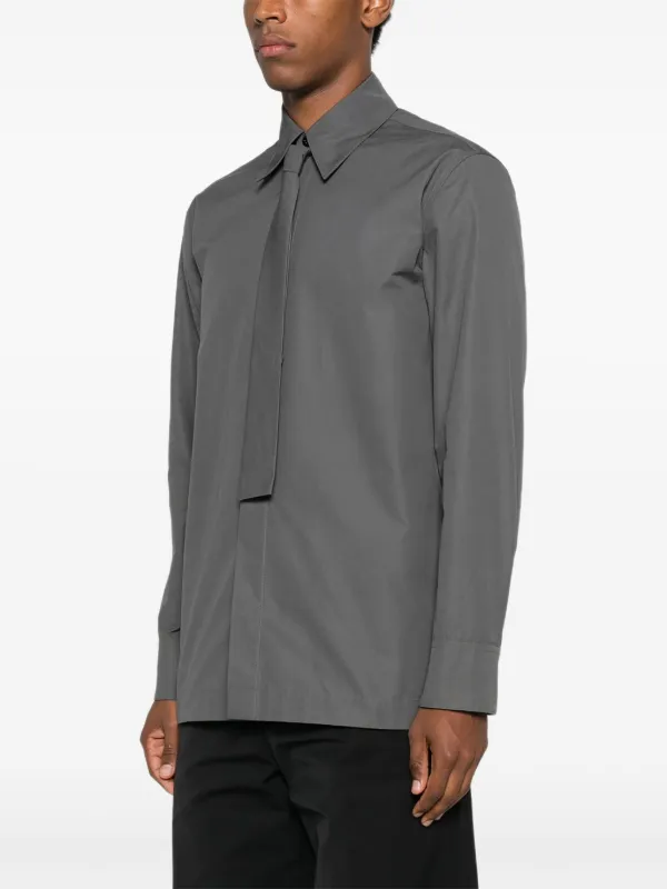 gray dress shirt and tie