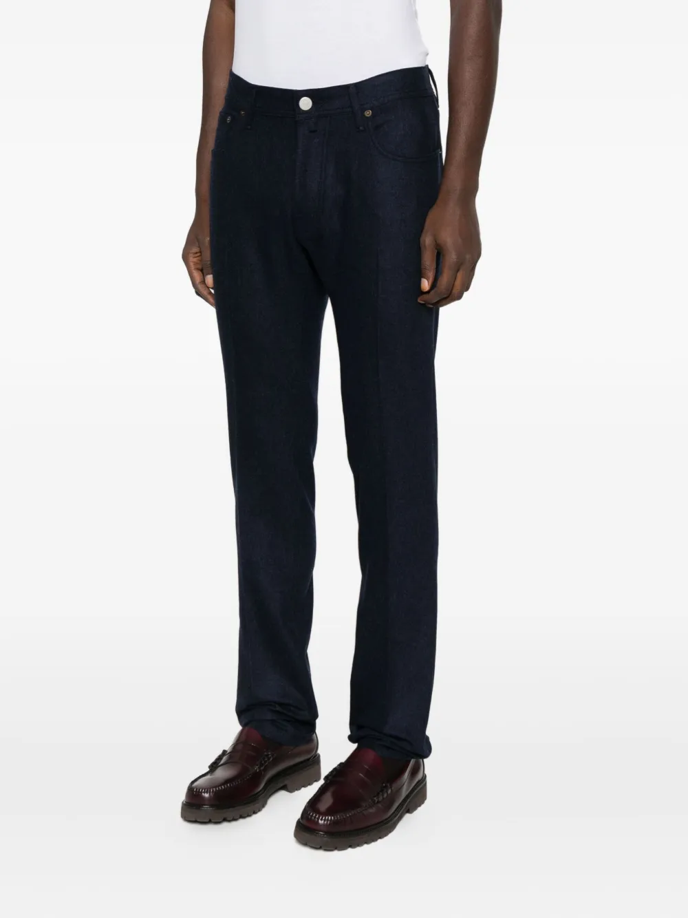 Jacob Cohen Wool Trousers In Blue
