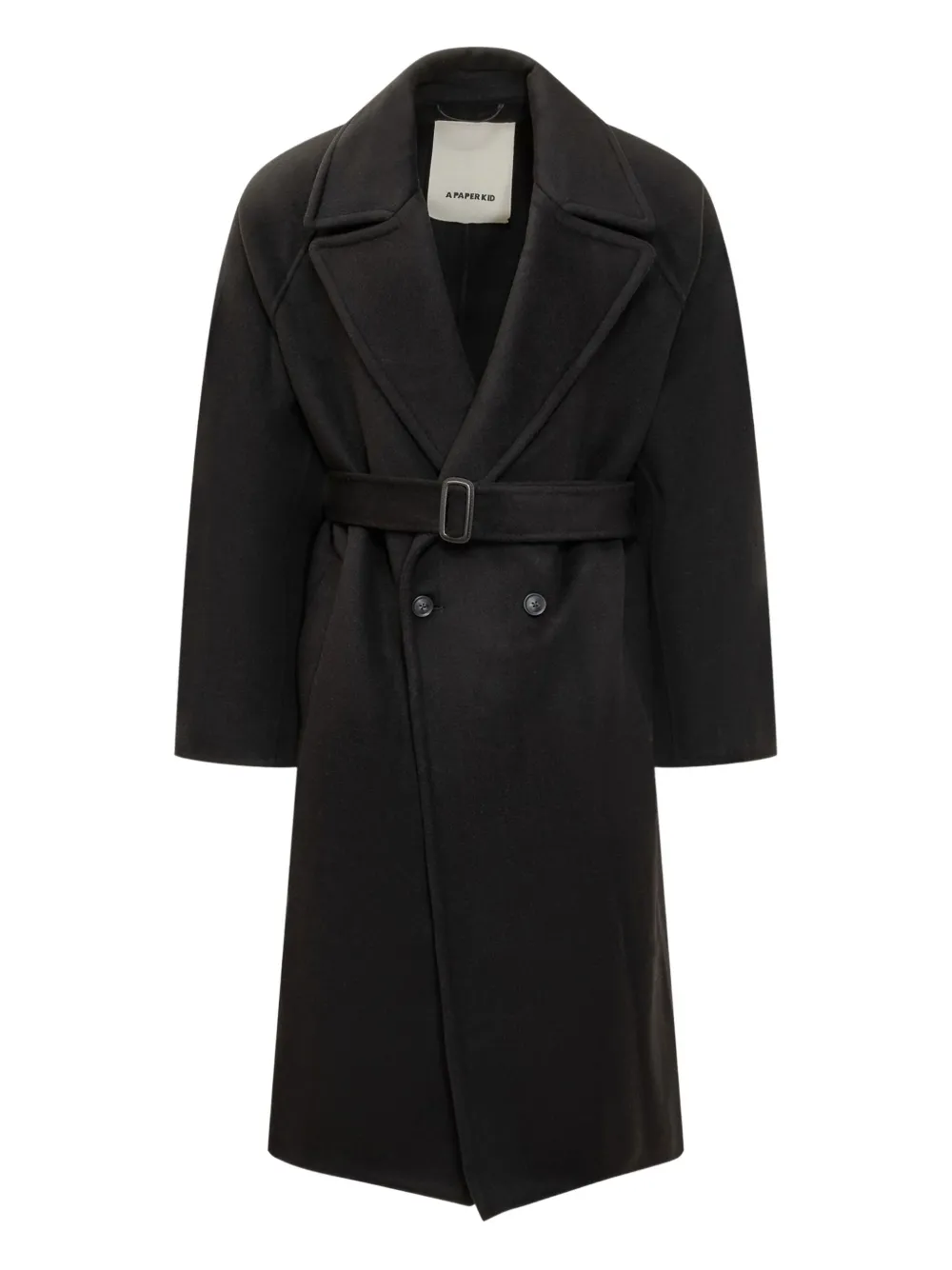 A Paper Kid belted double-breasted coat | Black | Image 1