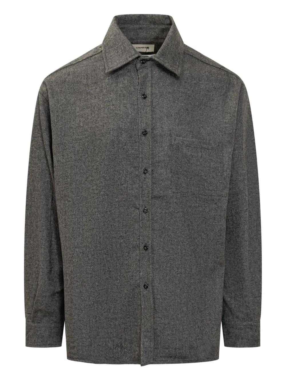 A Paper Kid herringbone long-sleeve shirt | Grey | Image 1