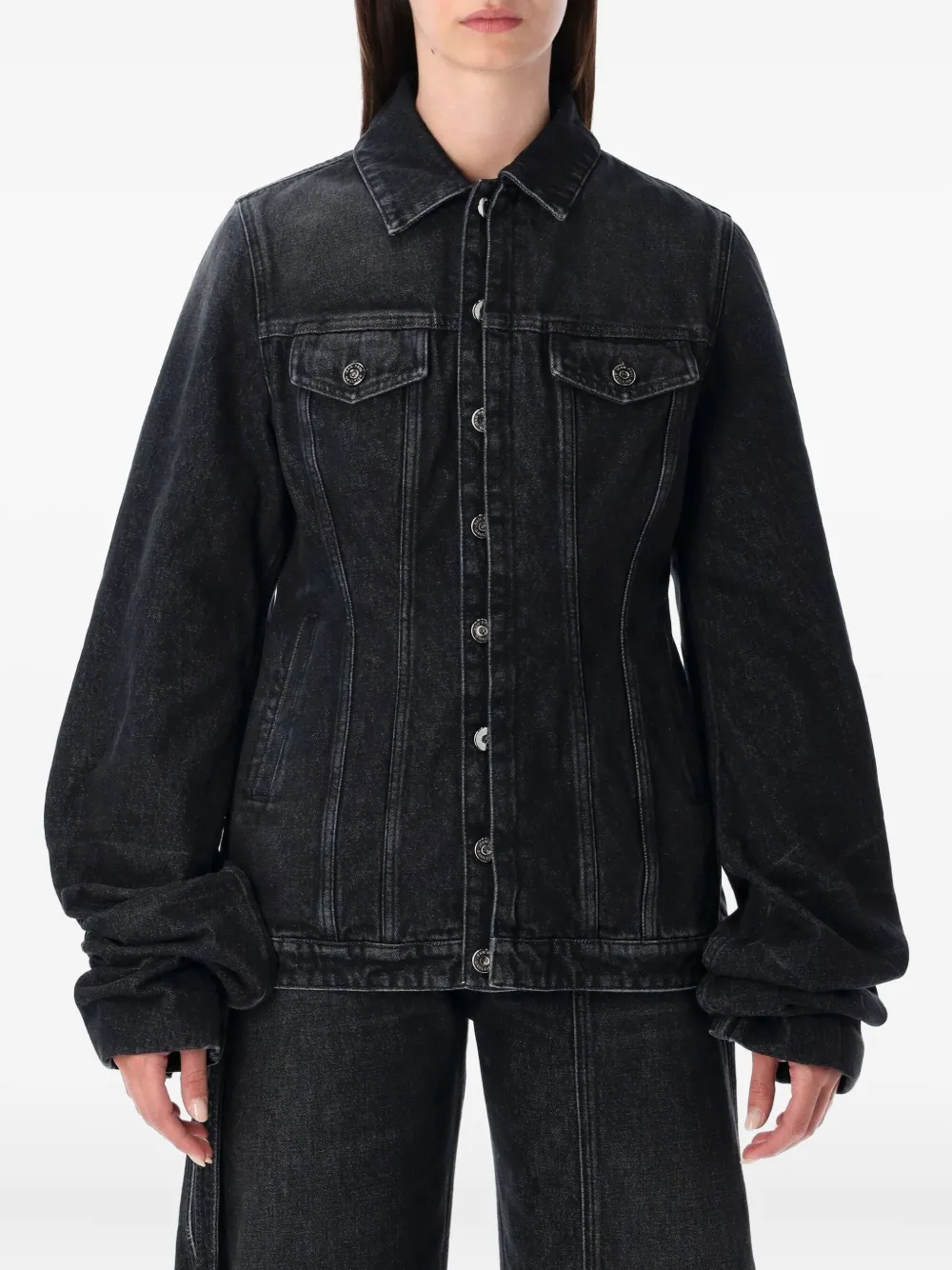 Jean Paul Gaultier Tailored Denim Outerwear Chest Pockets In Black