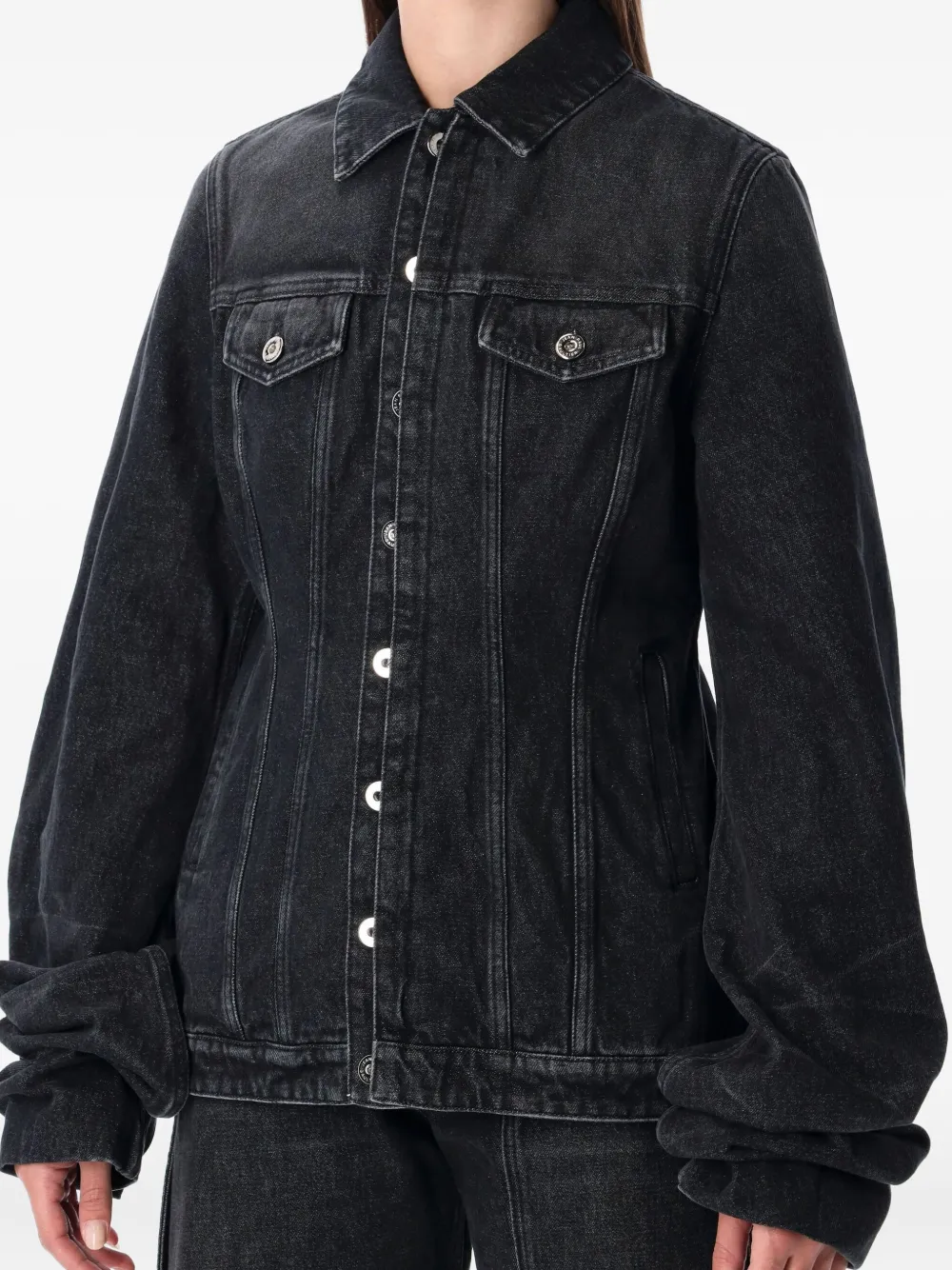 Jean Paul Gaultier Tailored Denim Outerwear Chest Pockets In Black