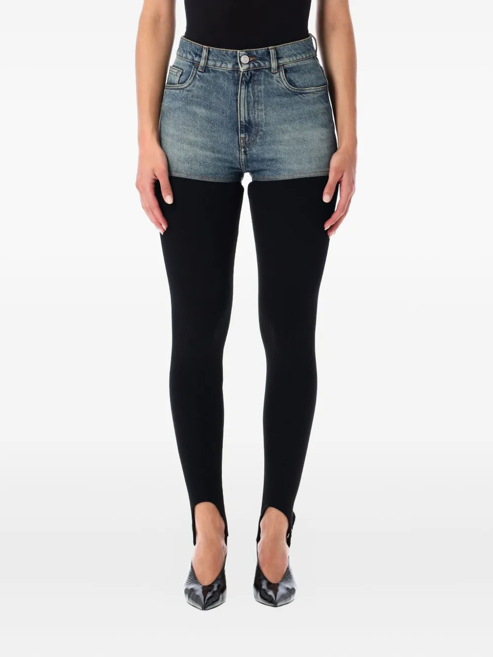 Coperni Denim Knit Shorts Jeans In Blue