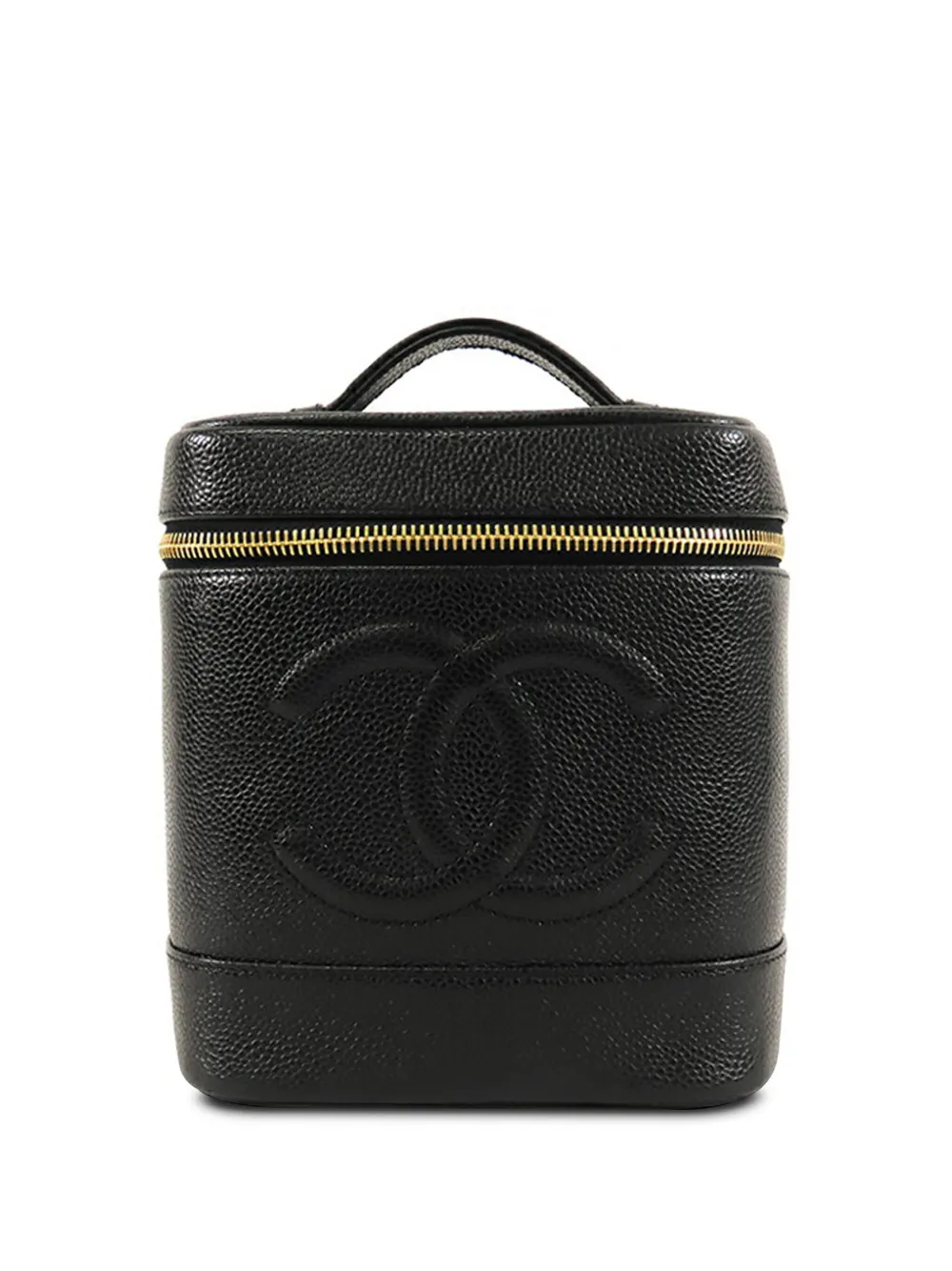 CHANEL Pre-Owned 2000-2002 CC Caviar Case vanity bag - ブラック CHANEL Pre-Owned 2000-2002 CC Caviar Case vanity bag - ブラック