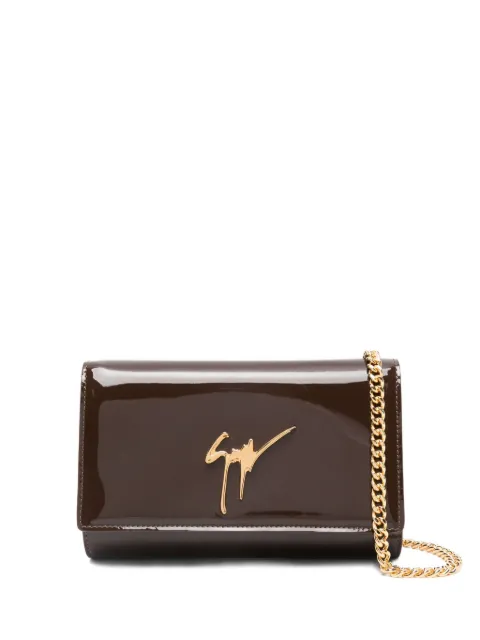 Giuseppe Zanotti patent-leather logo clutch bag