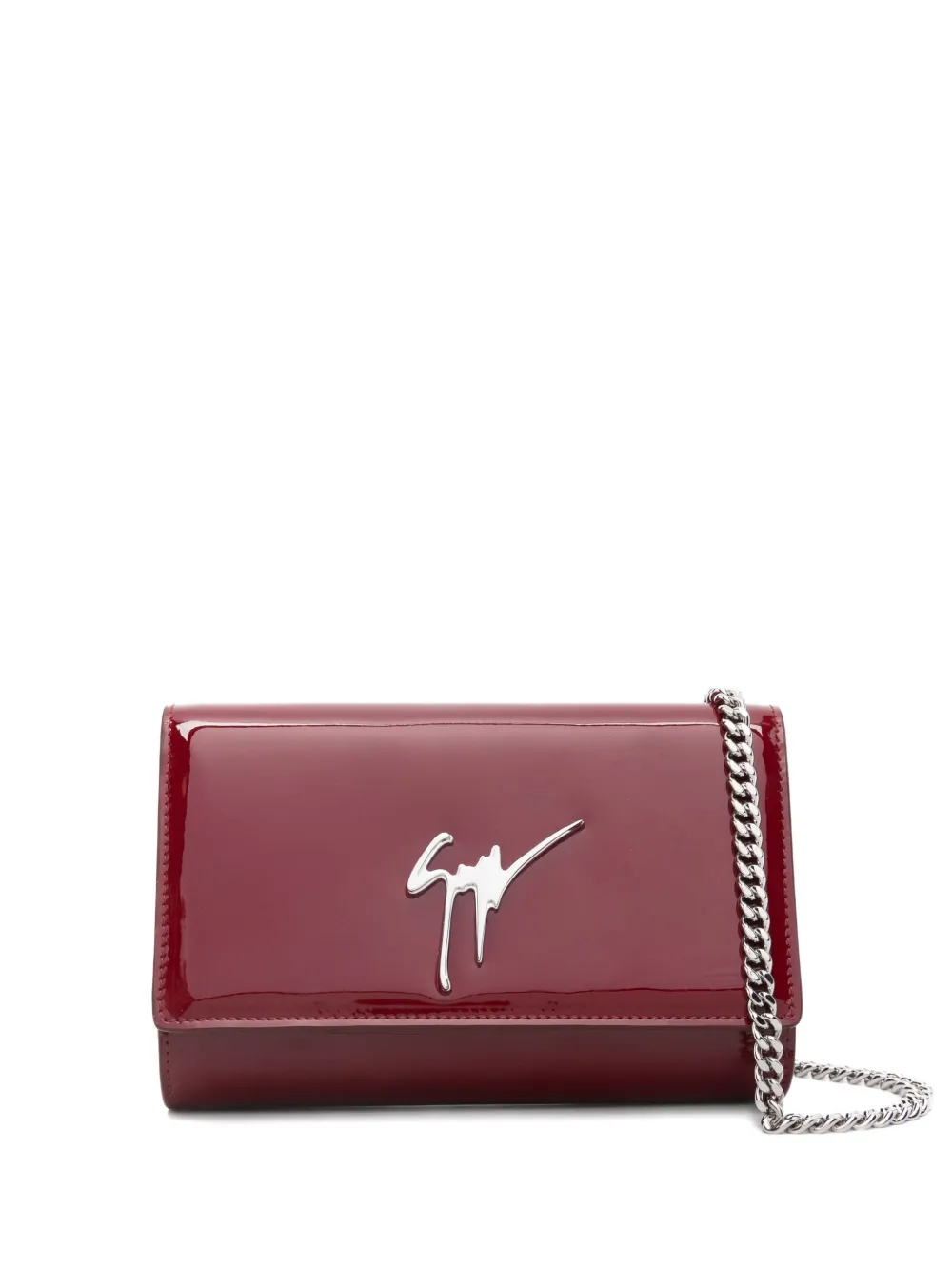 Giuseppe Zanotti Patent-leather Clutch Bag In Red