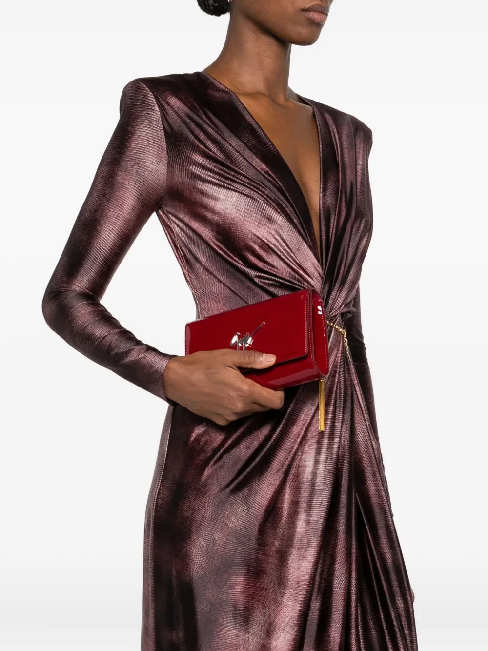 Giuseppe Zanotti Clutch van lakleer - Rood