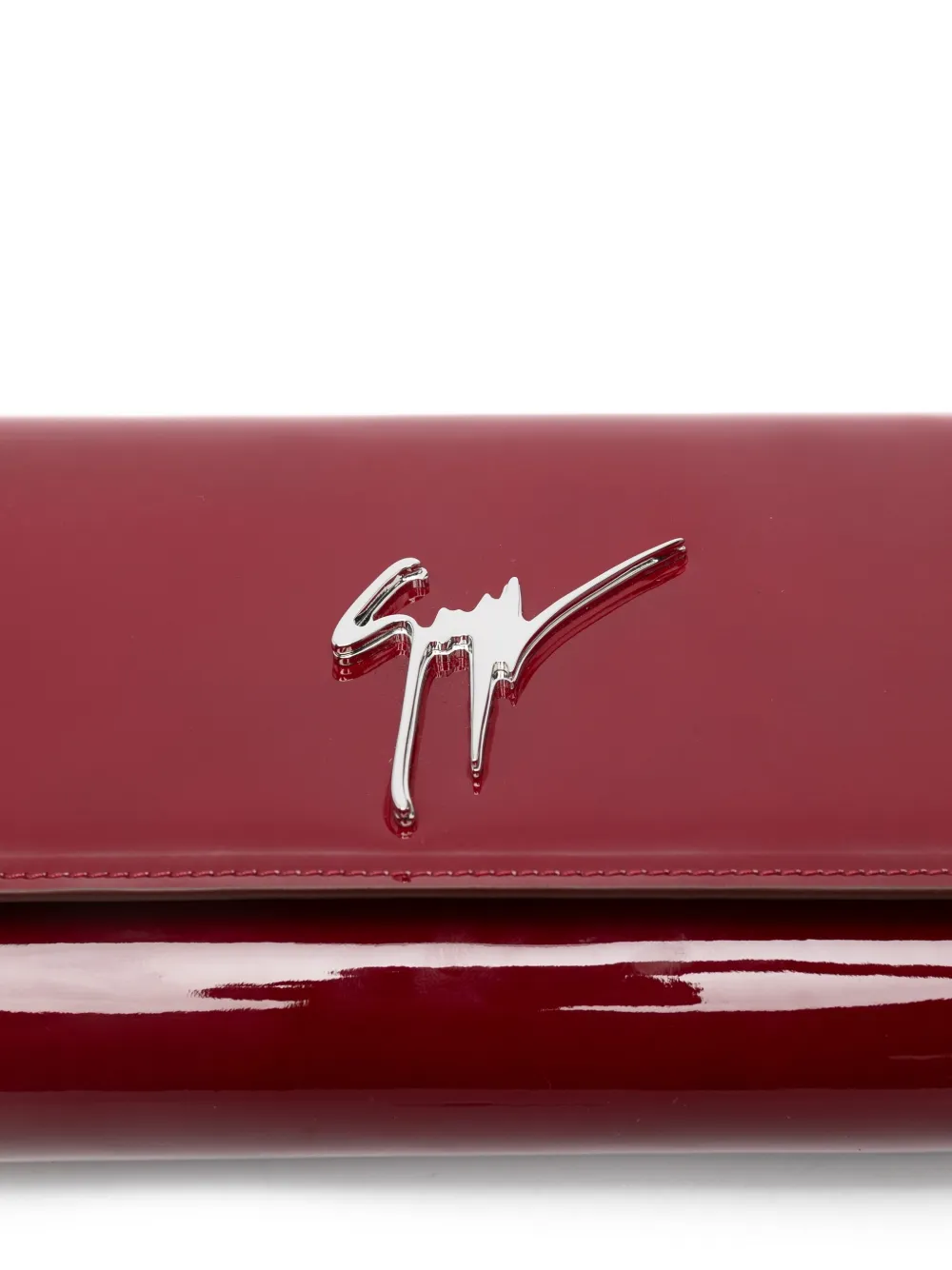 Giuseppe Zanotti Patent-leather Clutch Bag In Red