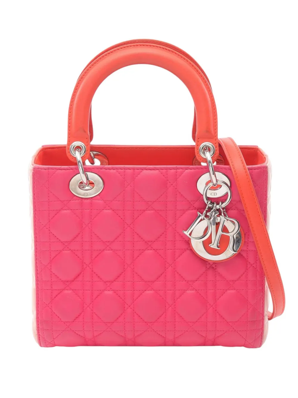 Christian Dior Pre-Owned 2013 Medium Tricolor Lambskin Cannage Lady Christian Dior Pre-Owned 2013 Medium Tricolor Lambskin Cannage Lady