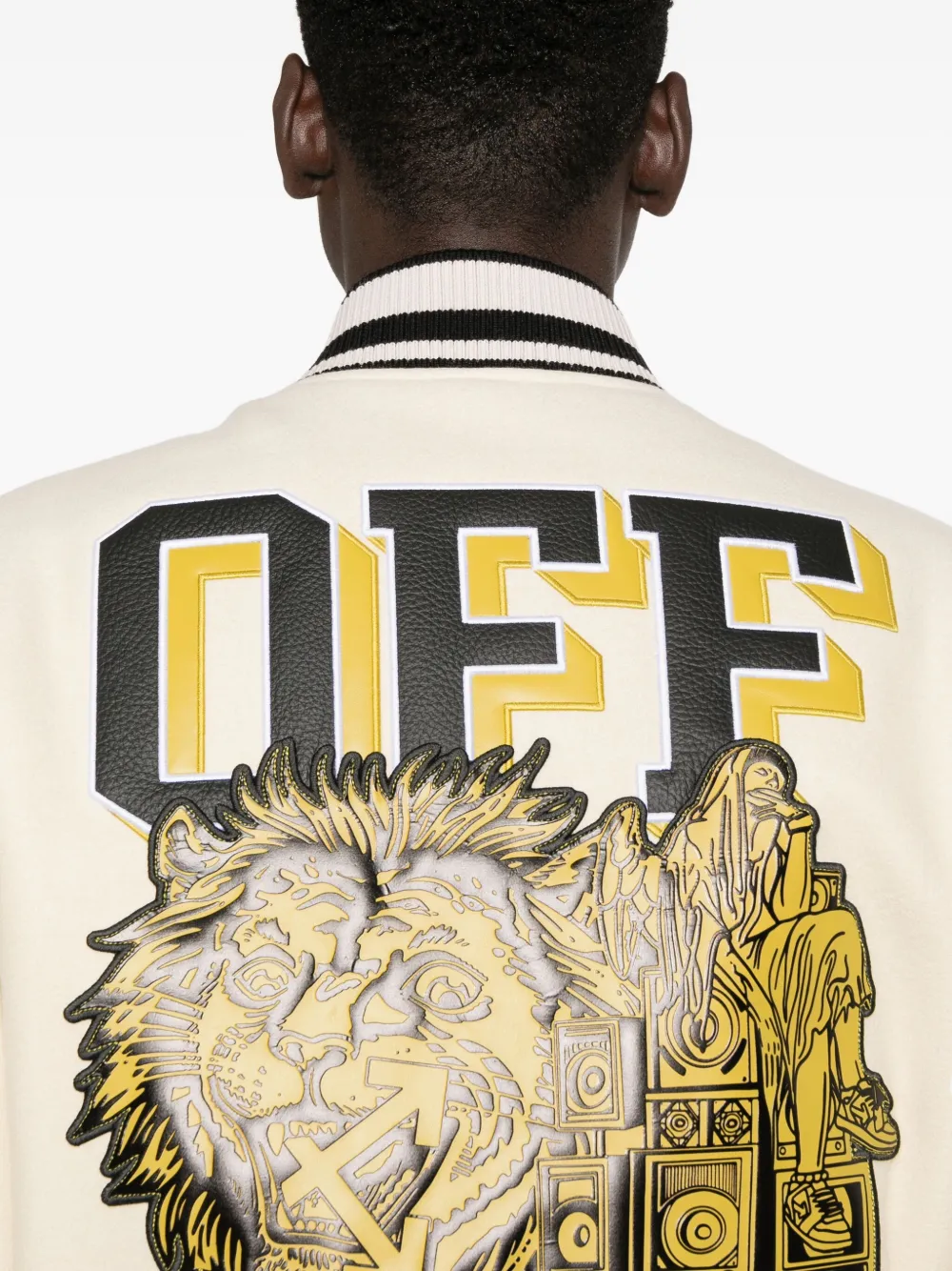 Off-white Patch-appliqué Varsity Jacket In Multi