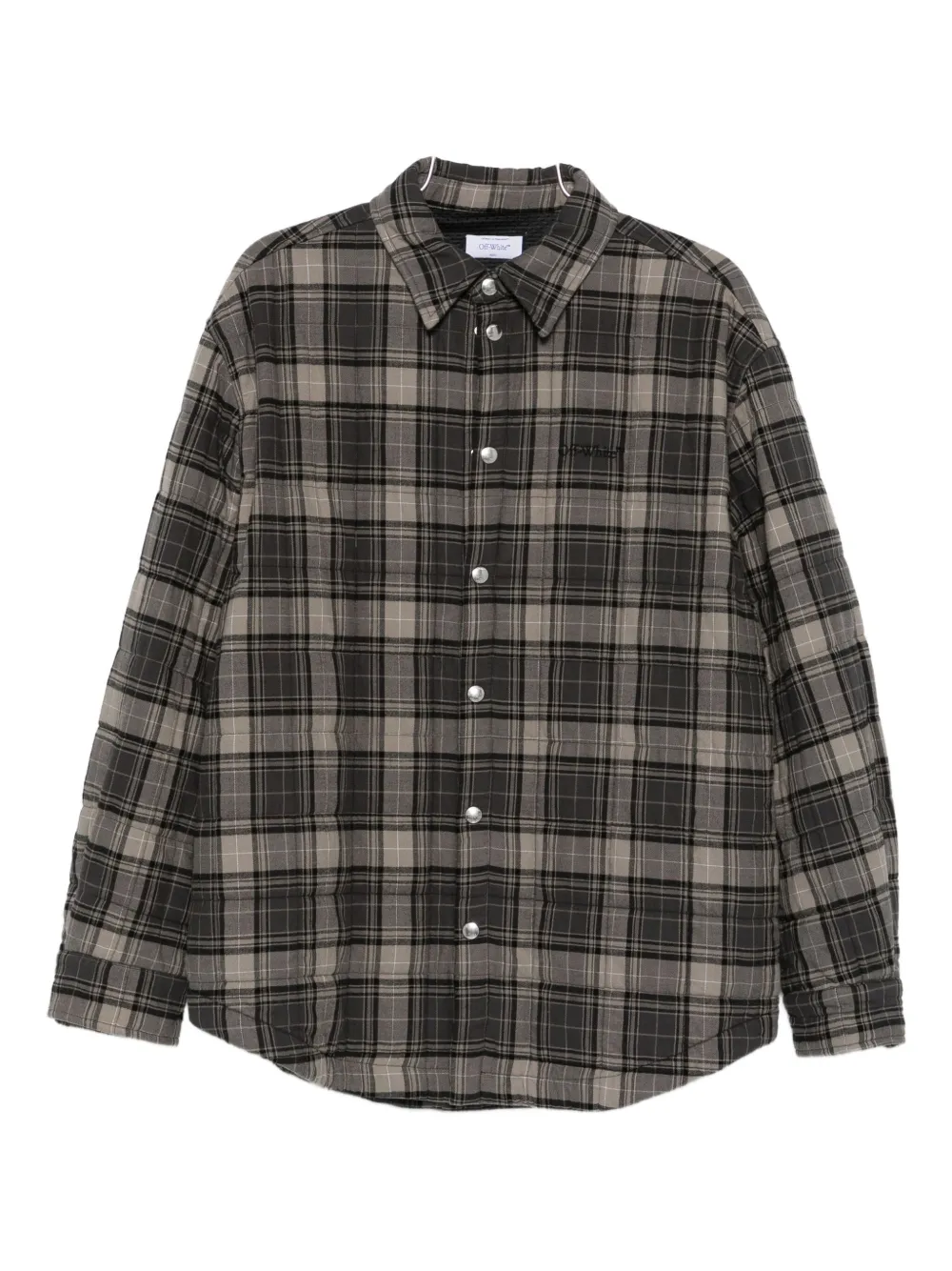 Off-White checked quilted shirt jacket | Grey | Image 1