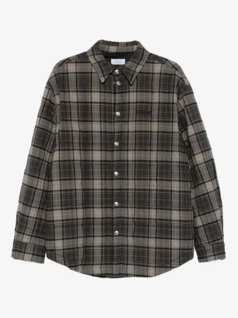 Off-White sobrecamisa capitonada con estampado de cuadros