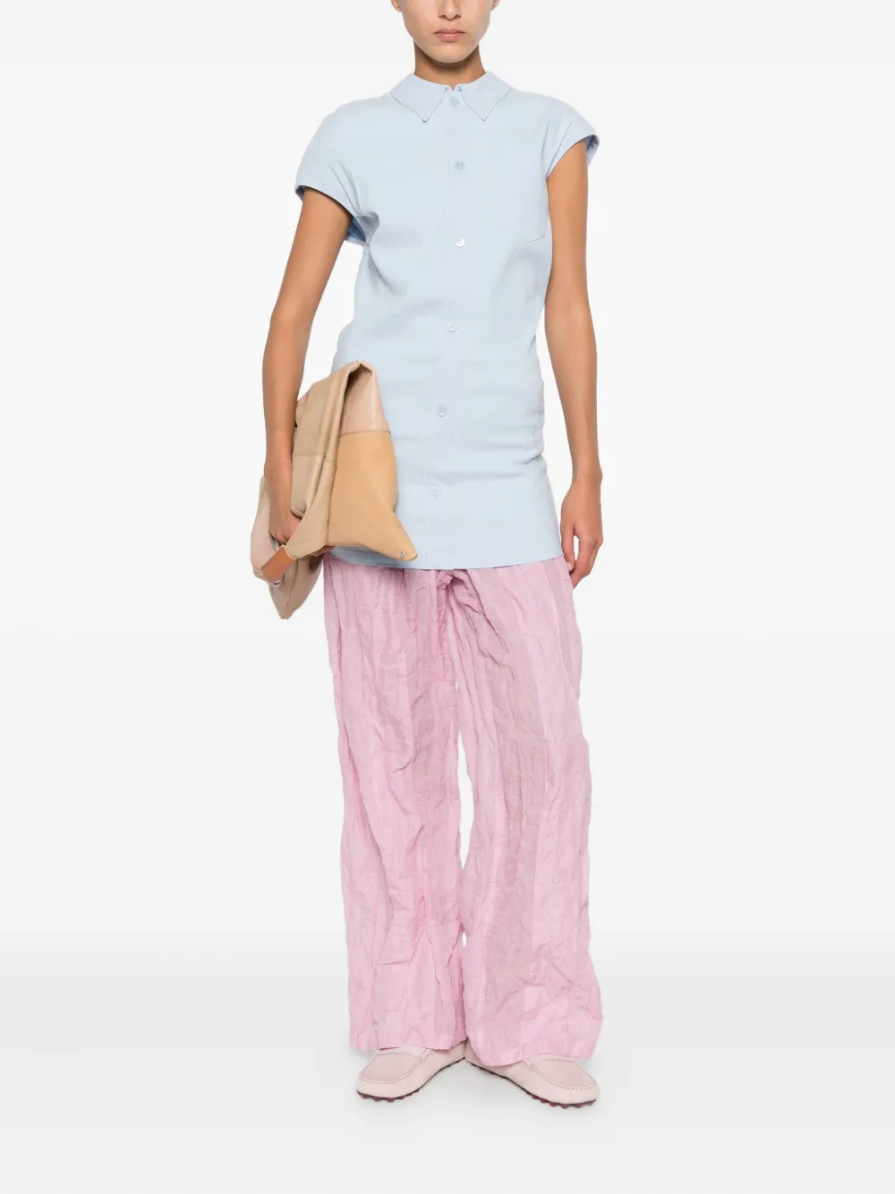 Issey Miyake Blouse met korte mouwen - Blauw