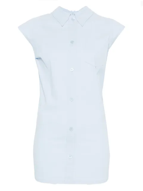 Issey Miyake بلوزة بأزرار وأكمام قصيرة