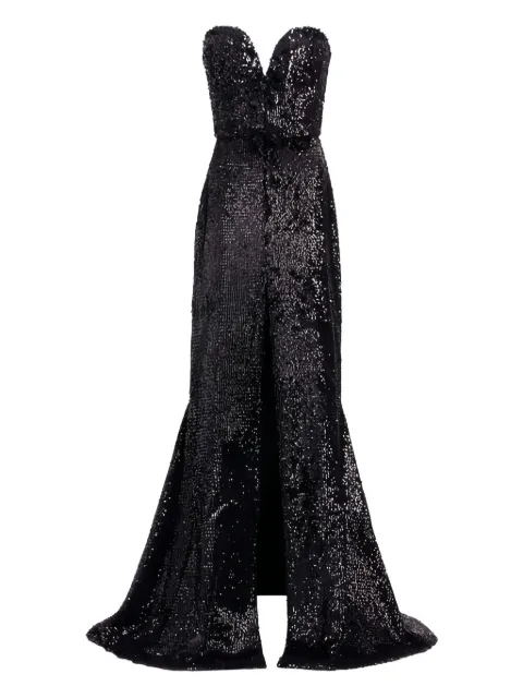 Elie Saab sequin-embellished strapless maxi dress