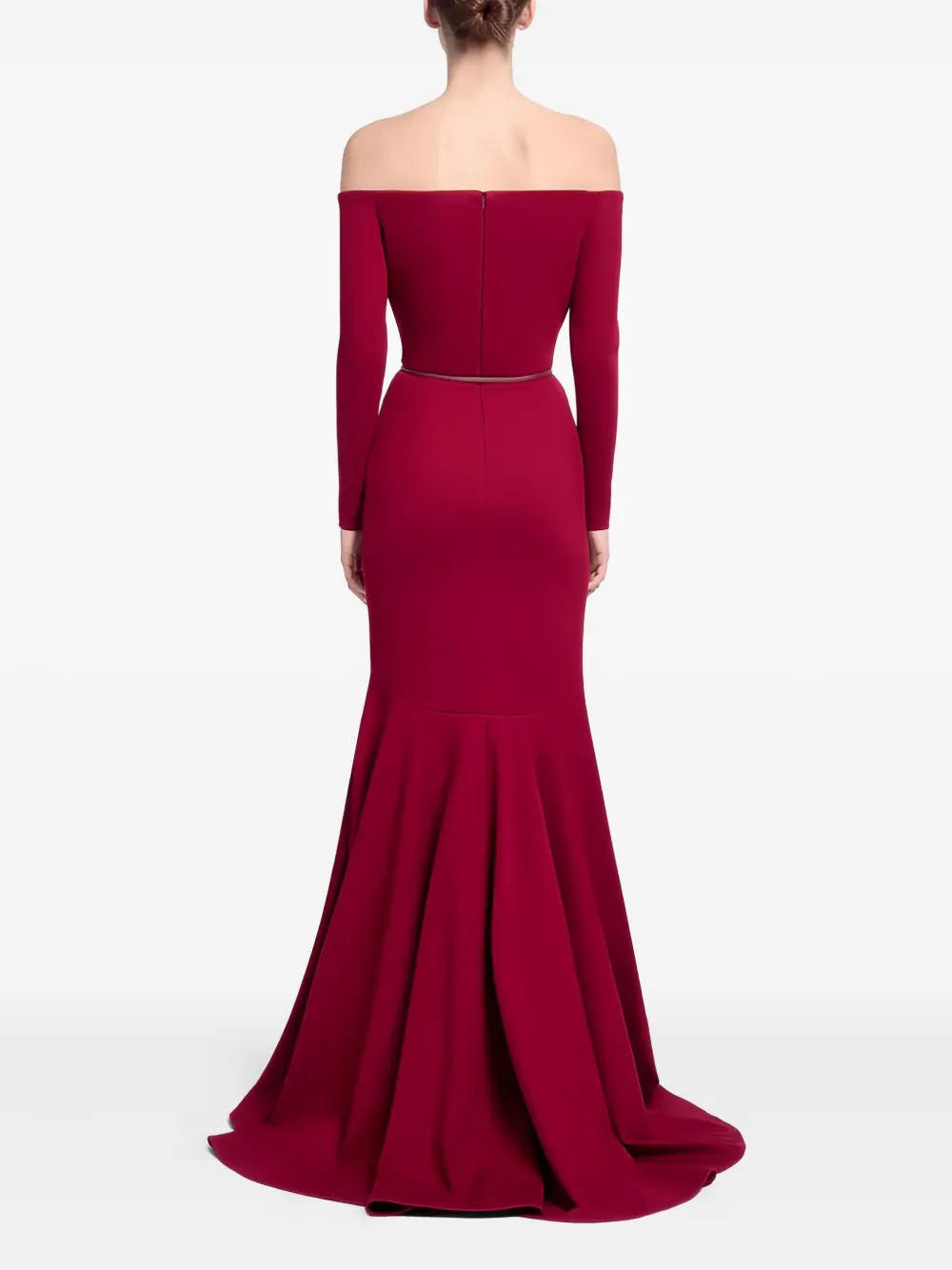 Elie Saab Off-shoulder Belted Maxi Dress In Red