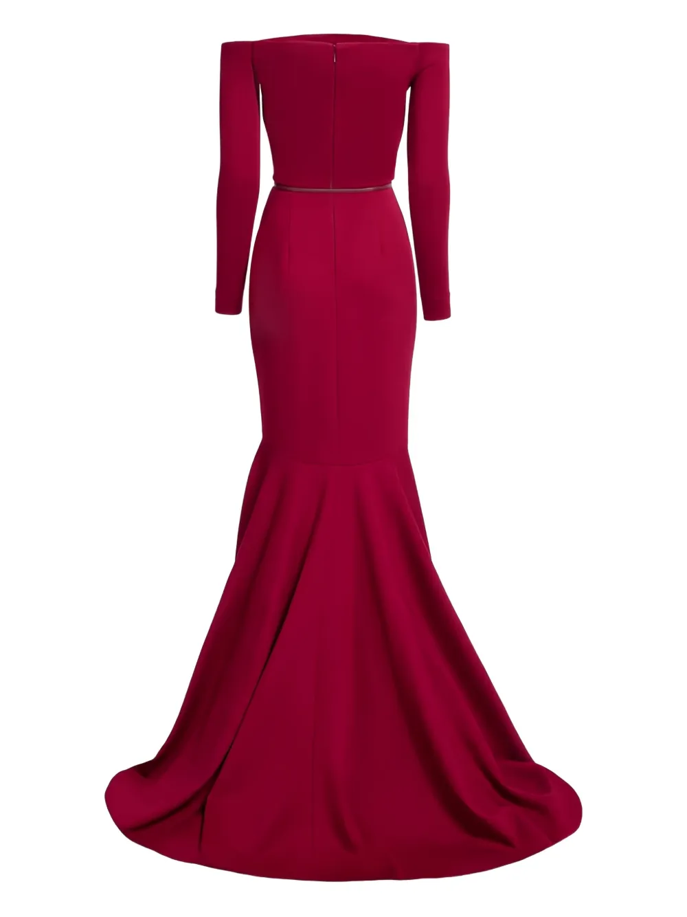 Elie Saab Off-shoulder Belted Maxi Dress In Red