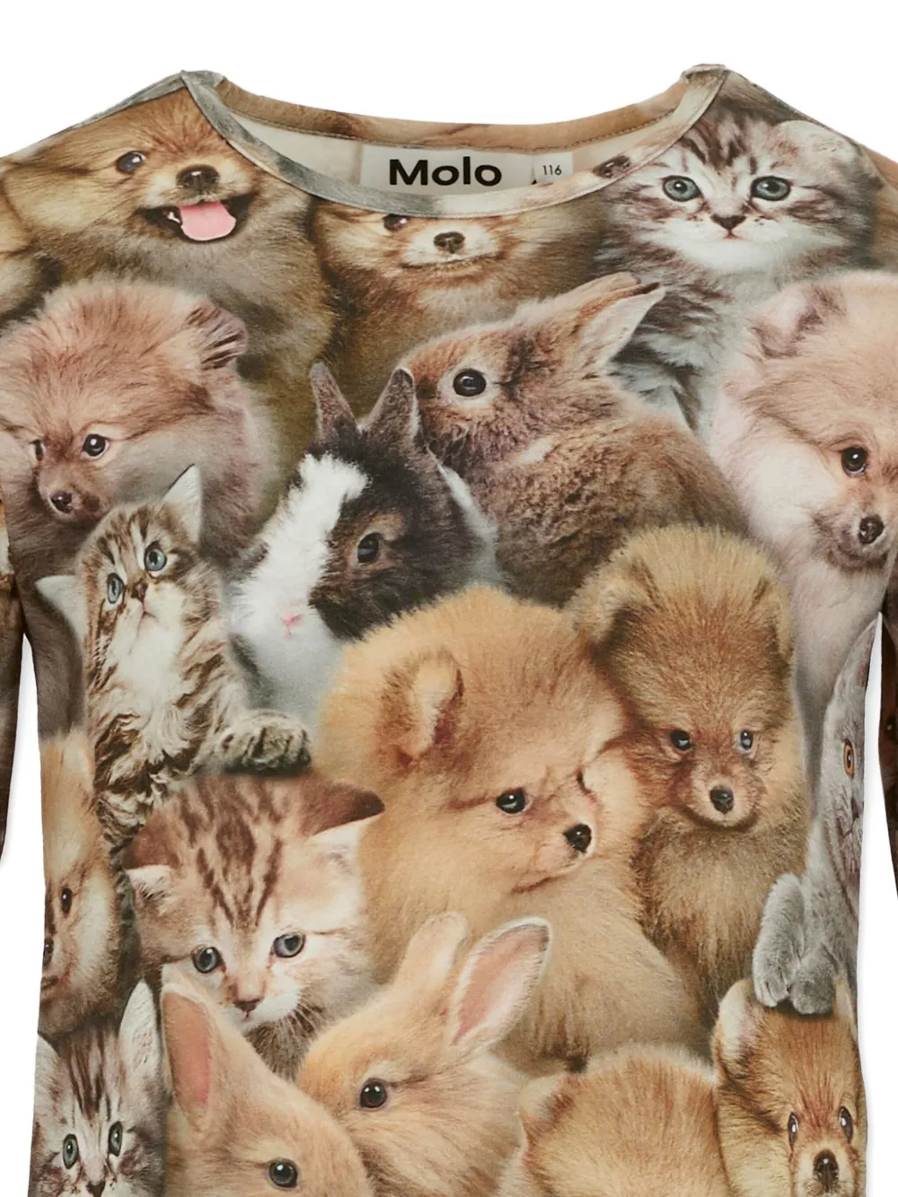 Molo Animal-print Long-sleeve T-shirt In Brown